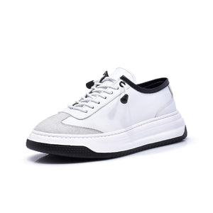 Normandy Genuine Leather Elastic Lace Chunky Sneaker