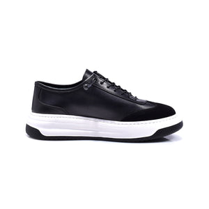 Normandy Genuine Leather Elastic Lace Chunky Sneaker