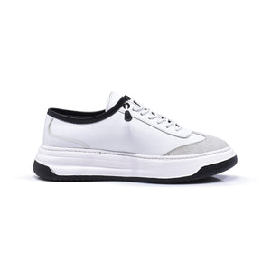 Normandy Genuine Leather Elastic Lace Chunky Sneaker