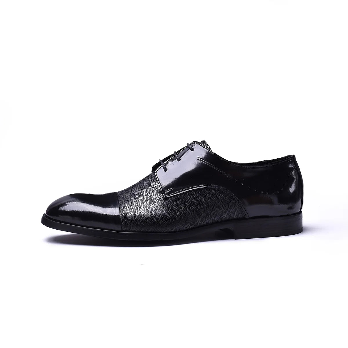 Normandy Genuine Leather Textured Cap Toe Derby