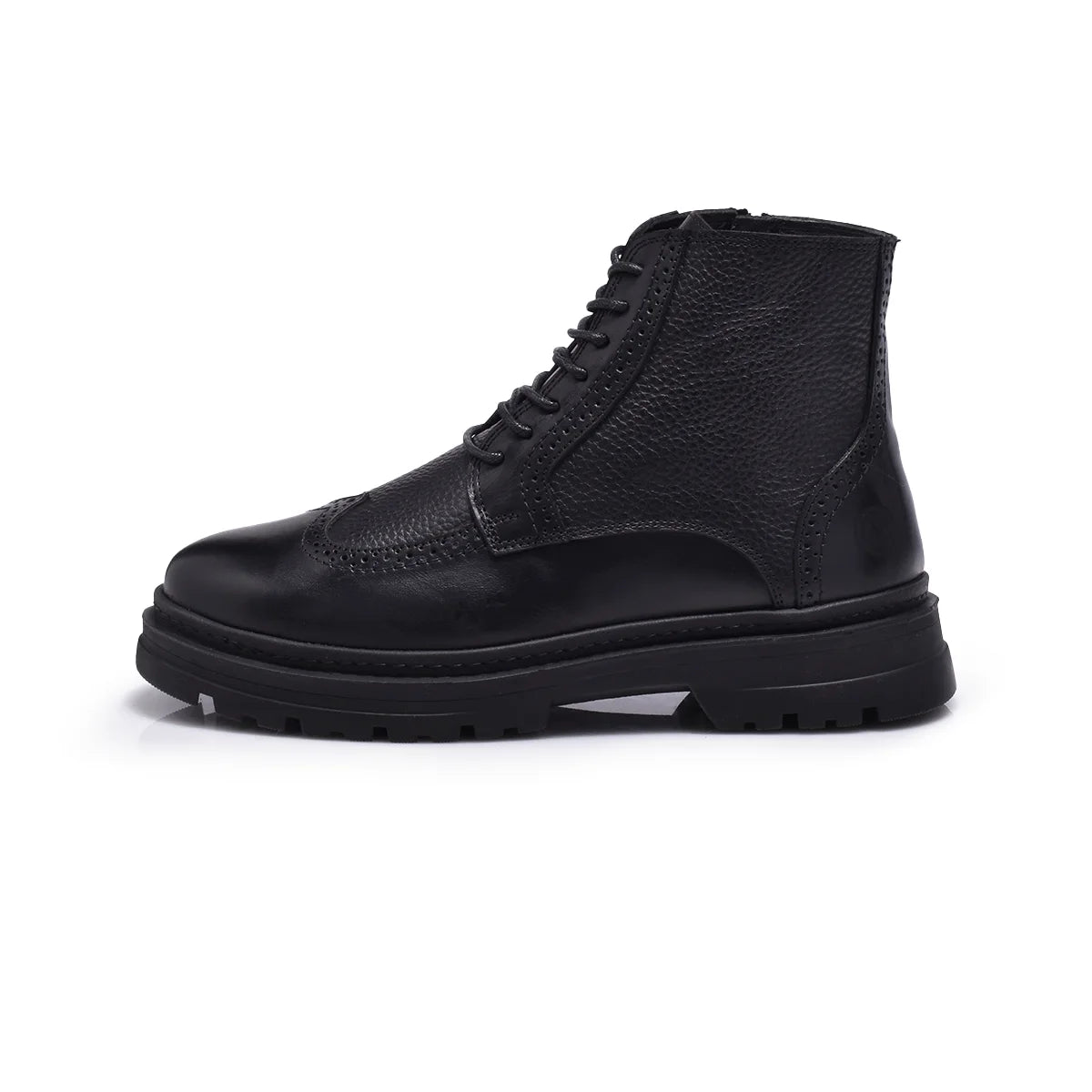 Normandy Genuine Leather Brogue Lace-up Half Boot