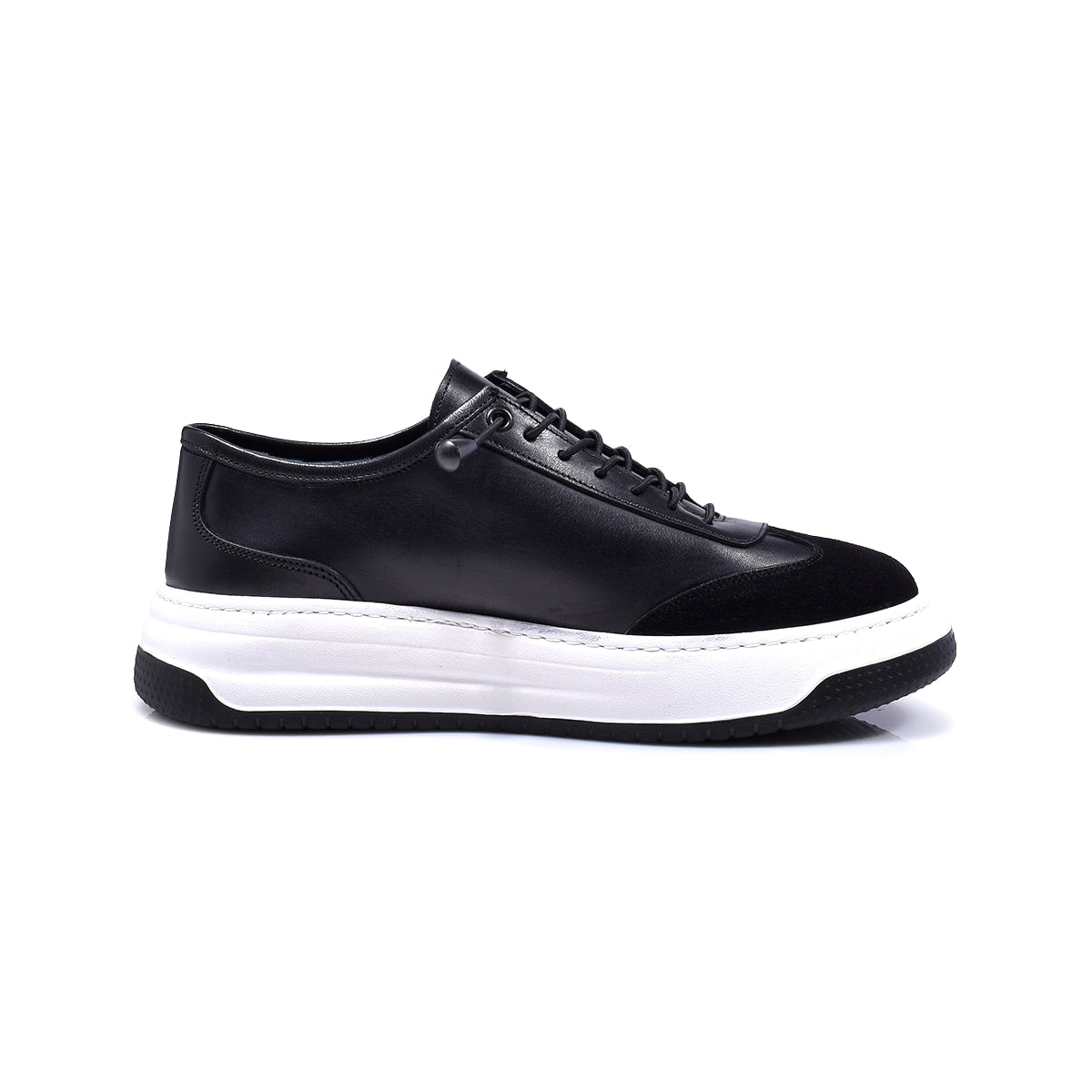 Normandy Genuine Leather Elastic Lace Chunky Sneaker