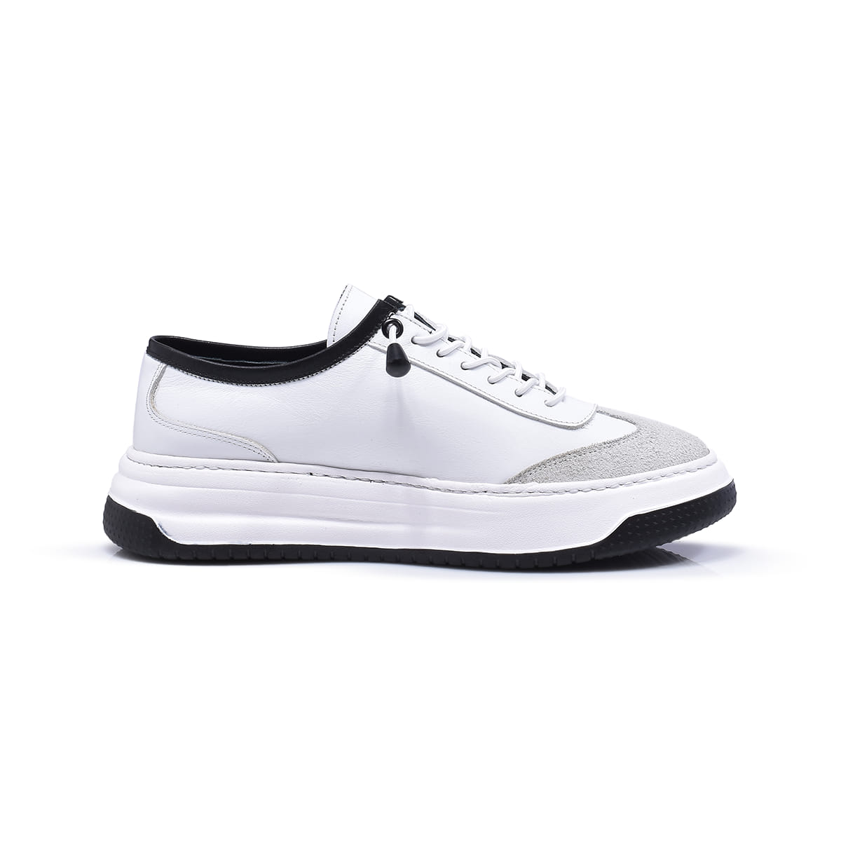 Normandy Genuine Leather Elastic Lace Chunky Sneaker