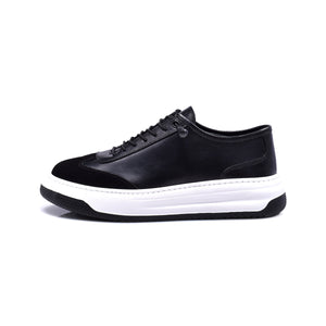 Normandy Genuine Leather Elastic Lace Chunky Sneaker