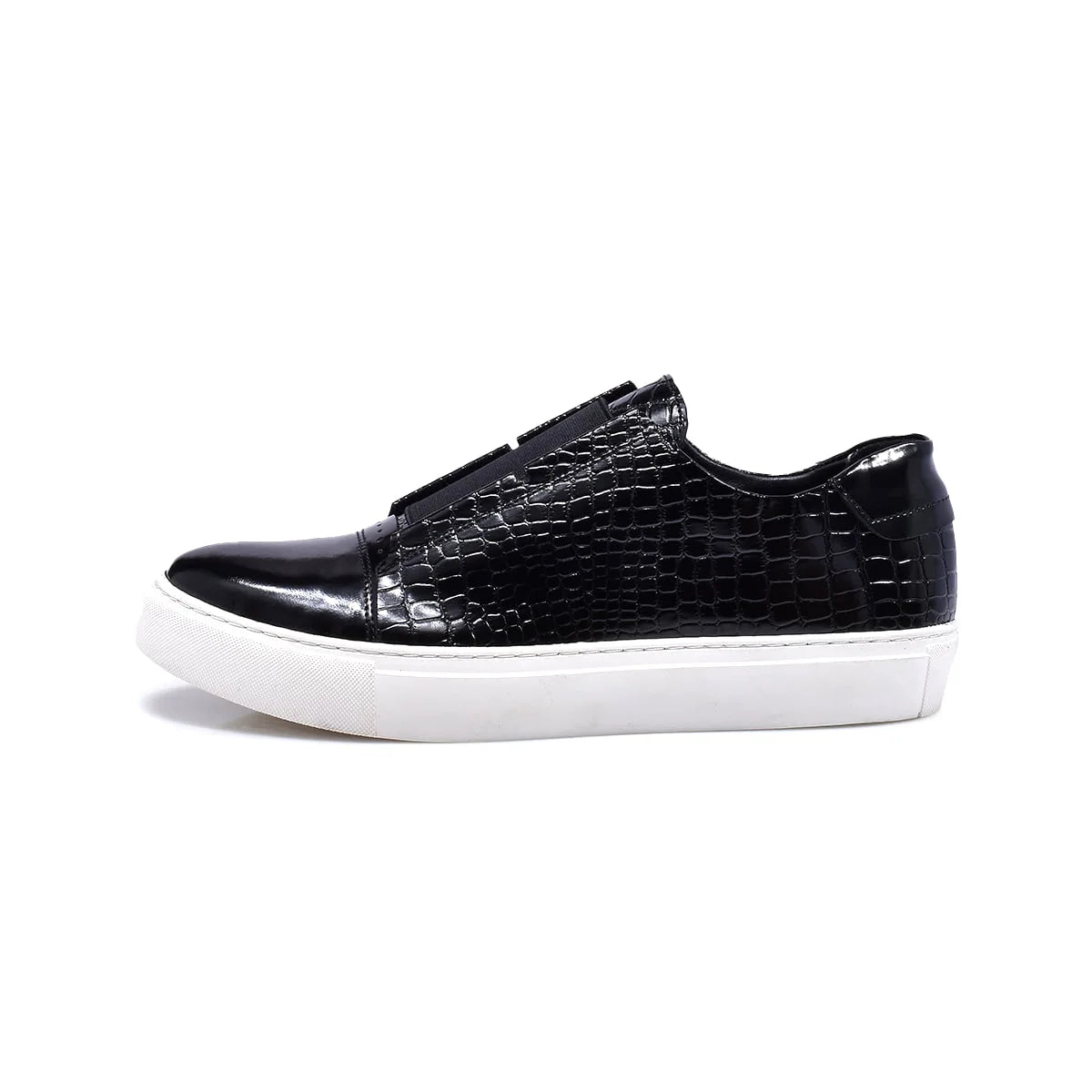 Normandy Textured Leather Elastic Slip-on Sneaker