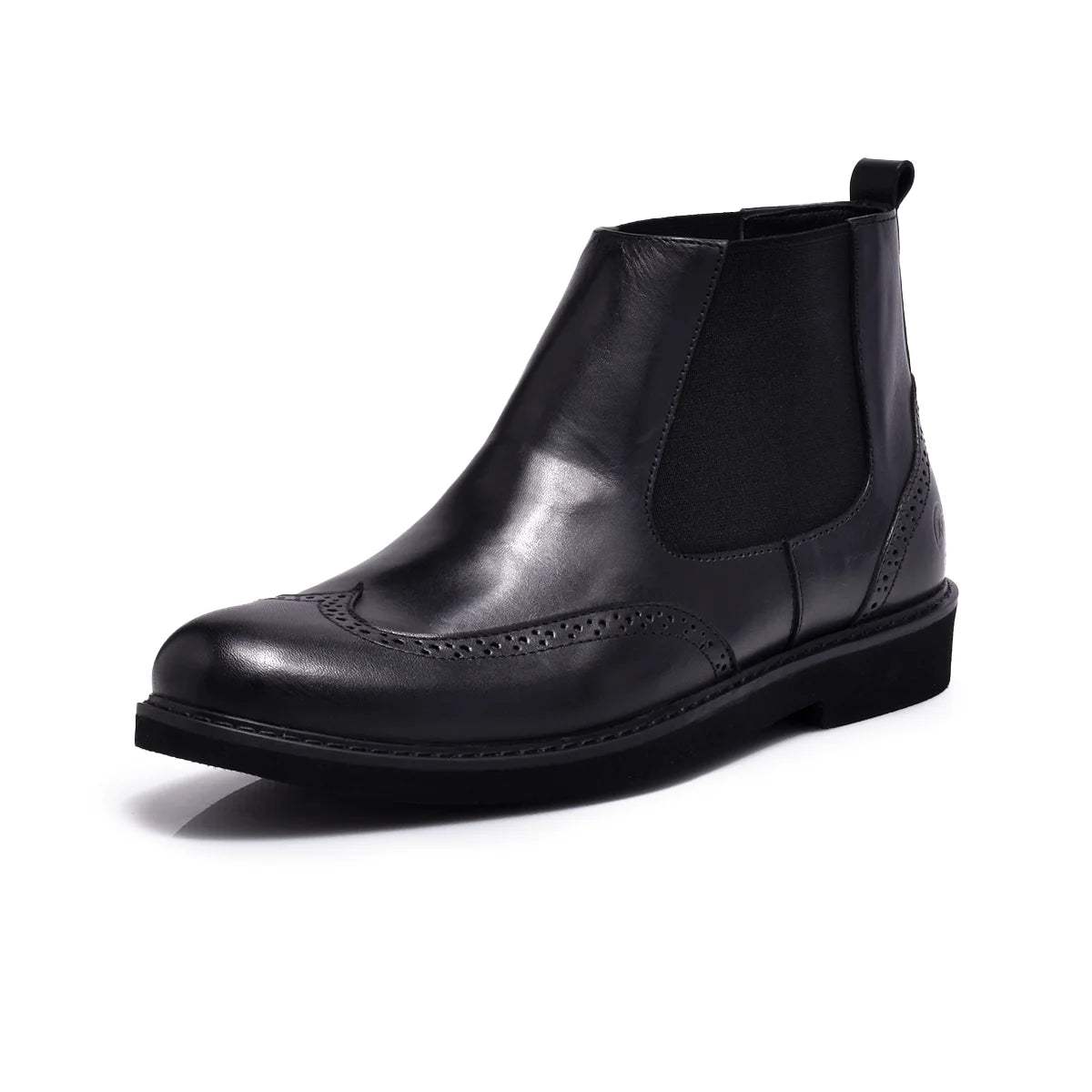 Normandy Genuine Leather Brogue Chelsea Half Boot