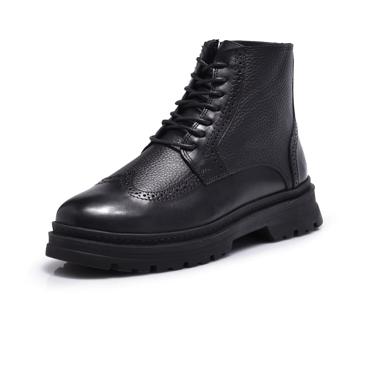 Normandy Genuine Leather Brogue Lace-up Half Boot