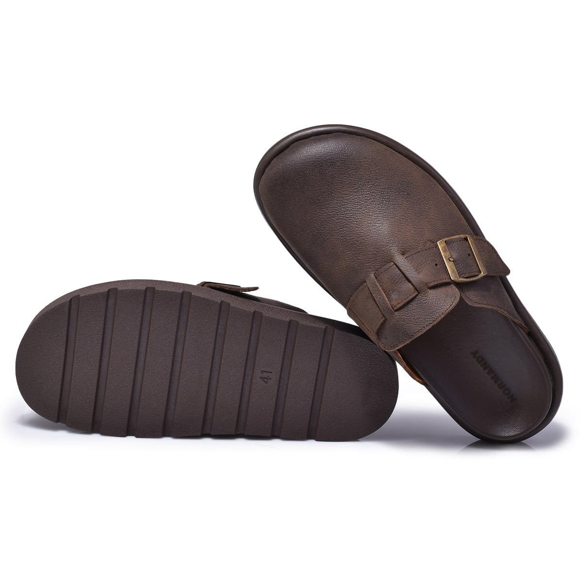 Normandy Premium Genuine Leather Buckle Mules