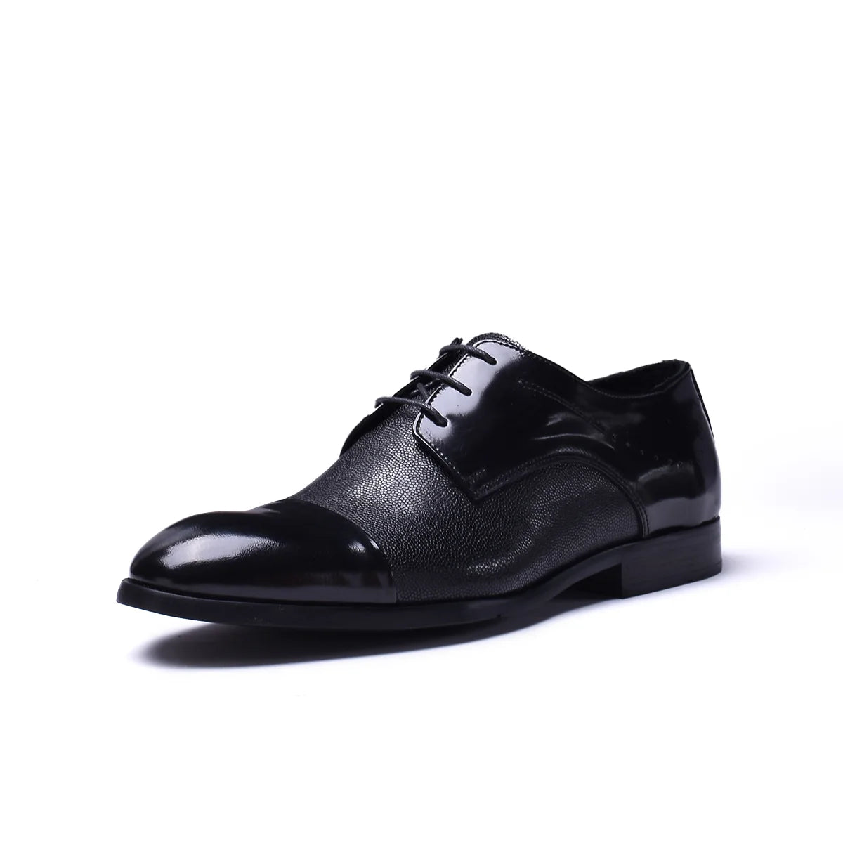 Normandy Genuine Leather Textured Cap Toe Derby