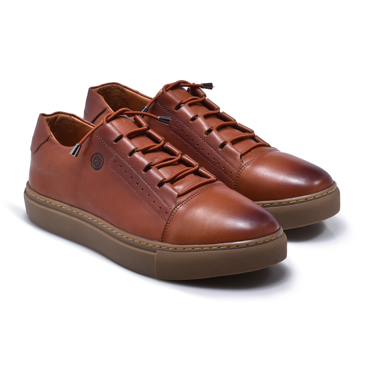Normandy Genuine Leather Elastic Lace Sneaker