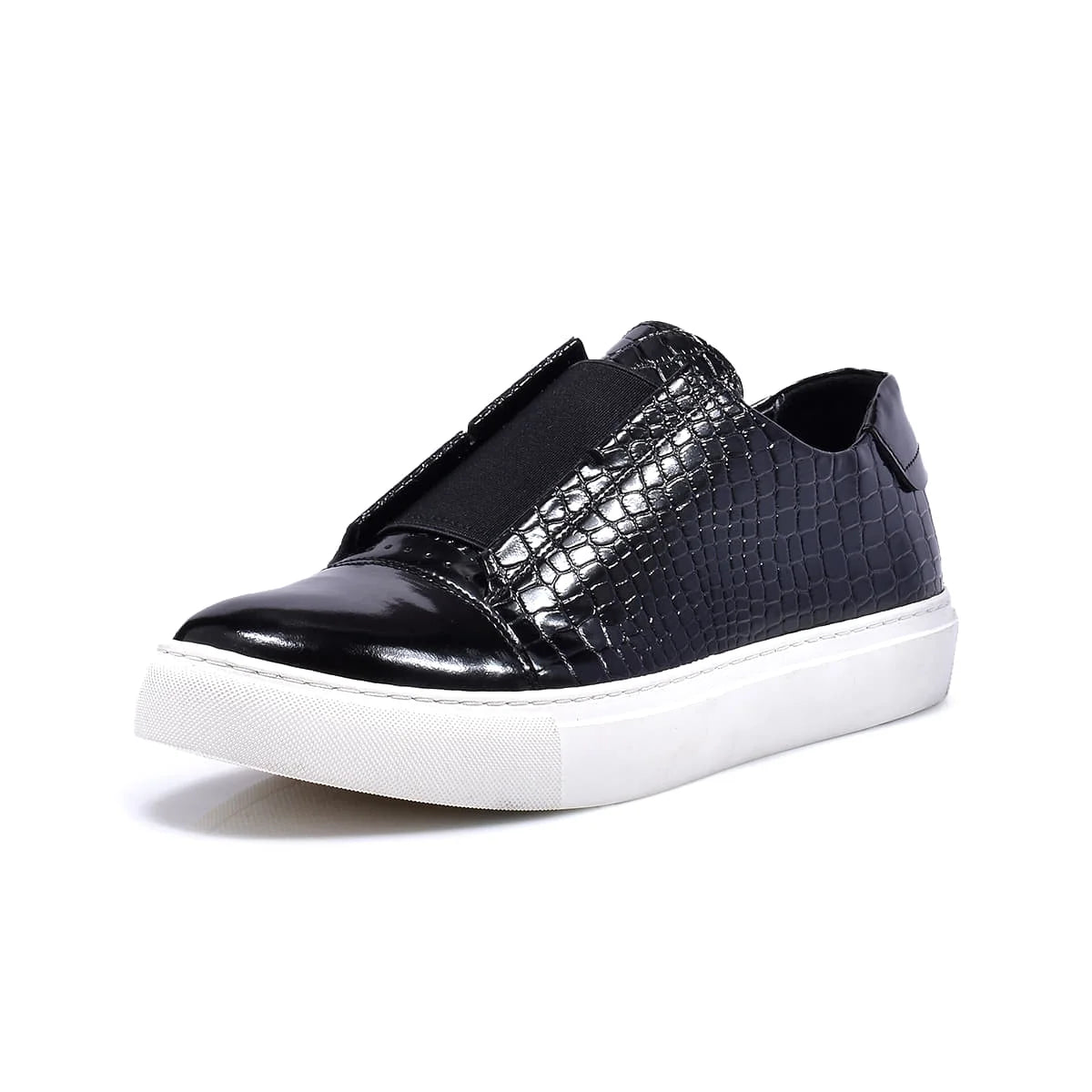 Normandy Textured Leather Elastic Slip-on Sneaker