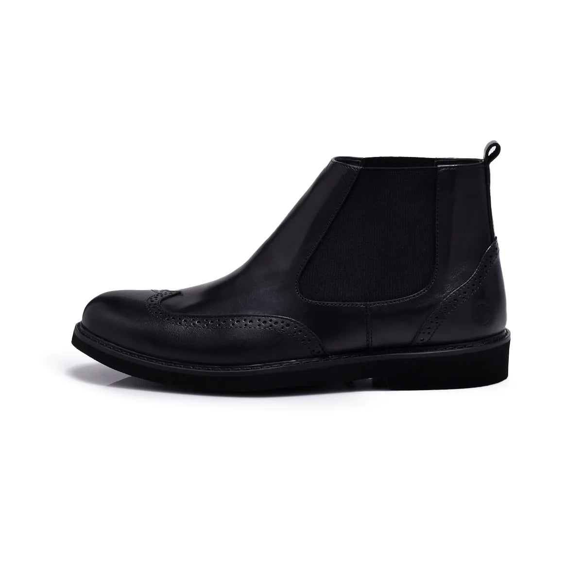 Normandy Genuine Leather Brogue Chelsea Half Boot